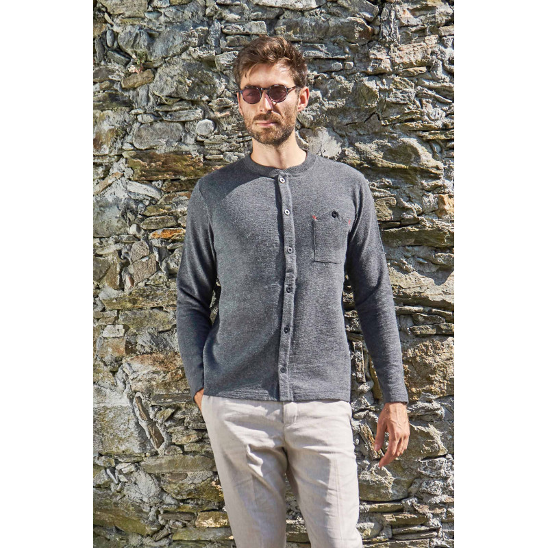 Alpaka Strickjacke GERSON aus Baumwolle und Royal Alpaka