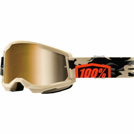 Sonnenbrille 100 % Downhill Strata 2 Goggle Kombat Beige Einheitsgröße Motocross